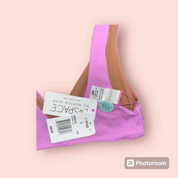 NWT L*Space One Wave Reversible Bikini Top Size S Rosebud/Putty *Top Only* - Picture 9 of 9